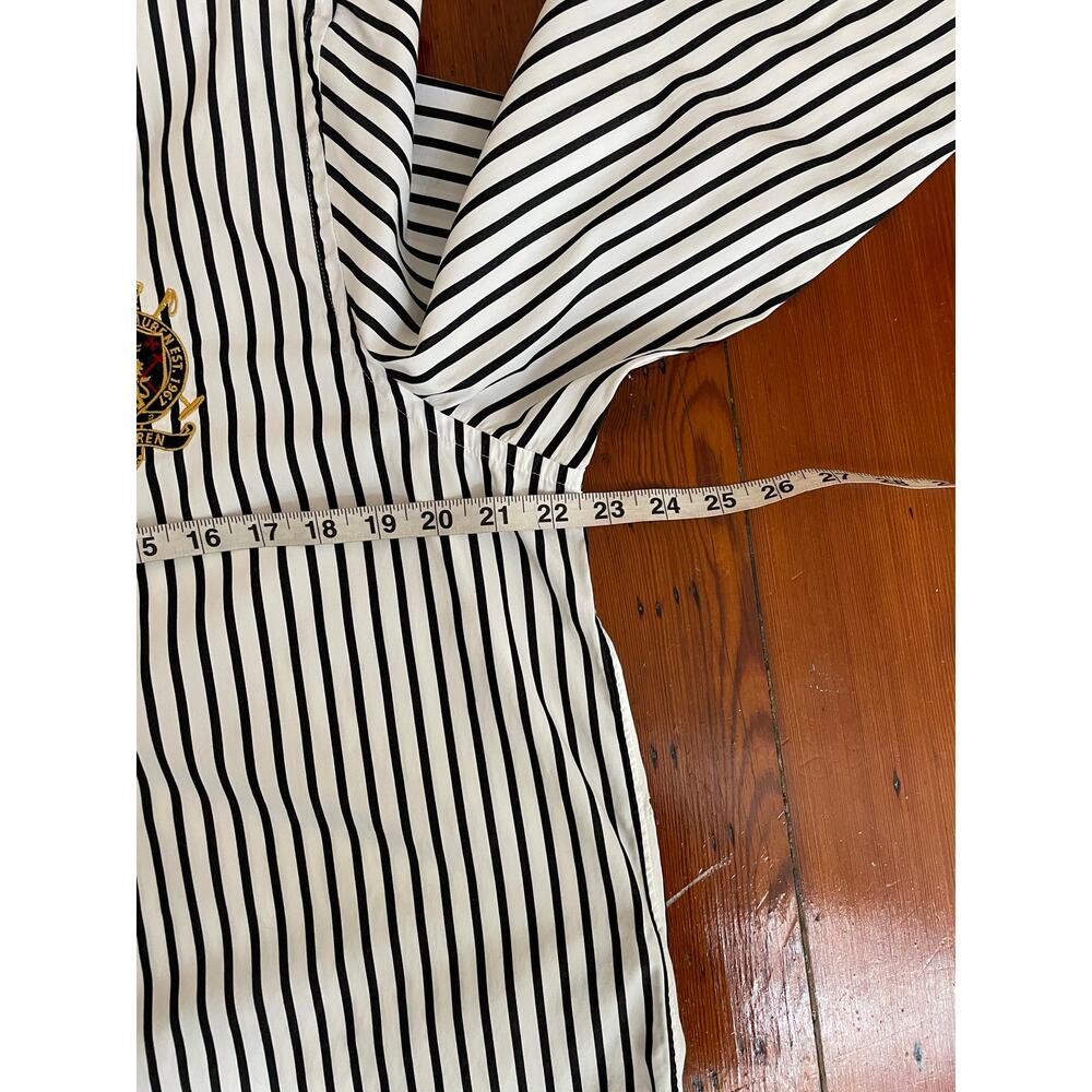 Lauren Ralph Lauren Striped Button Shirt XL Crest Logo Cotton Preppy - Picture 8 of 8